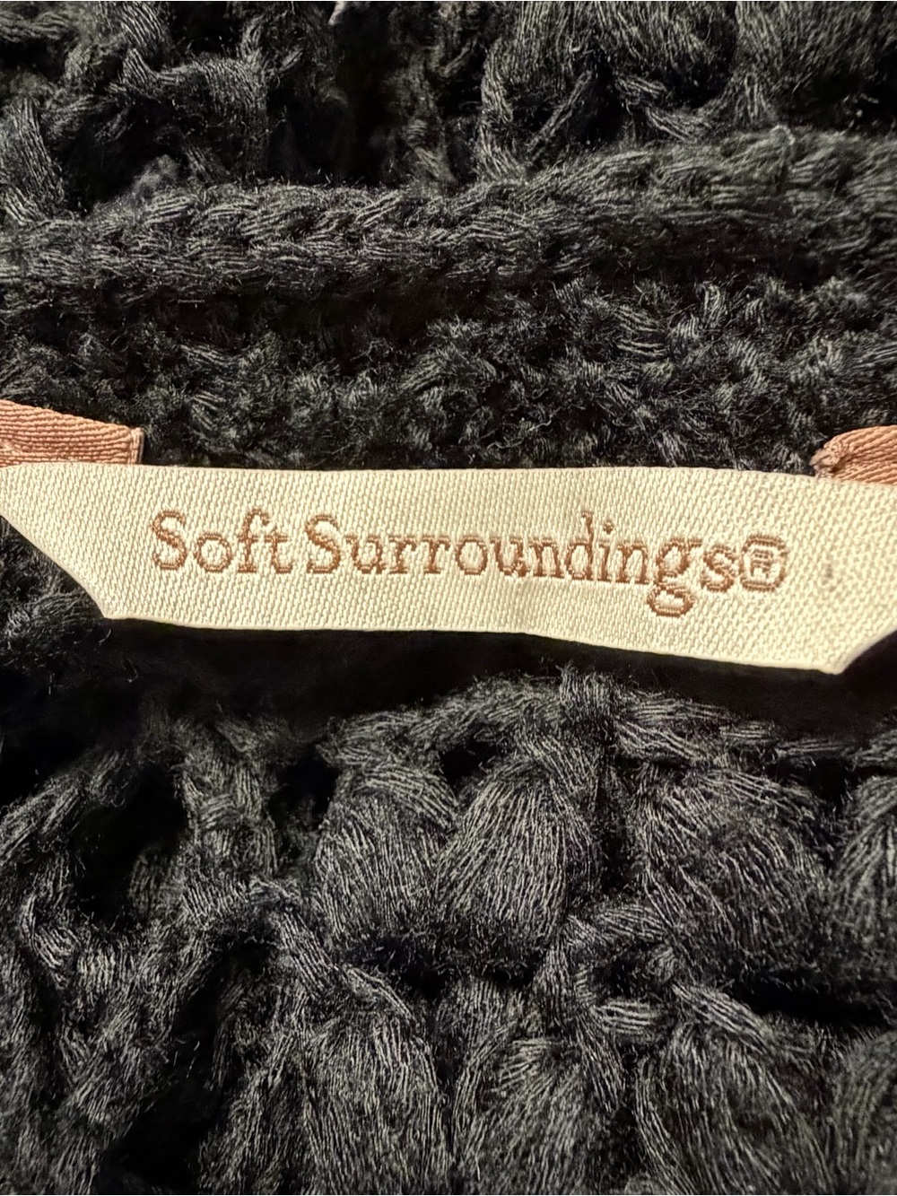 Soft Surroundings Boho Crochet Duster Cardigan Sz L/XLP Beachy Festival Cottage - Picture 7 of 9